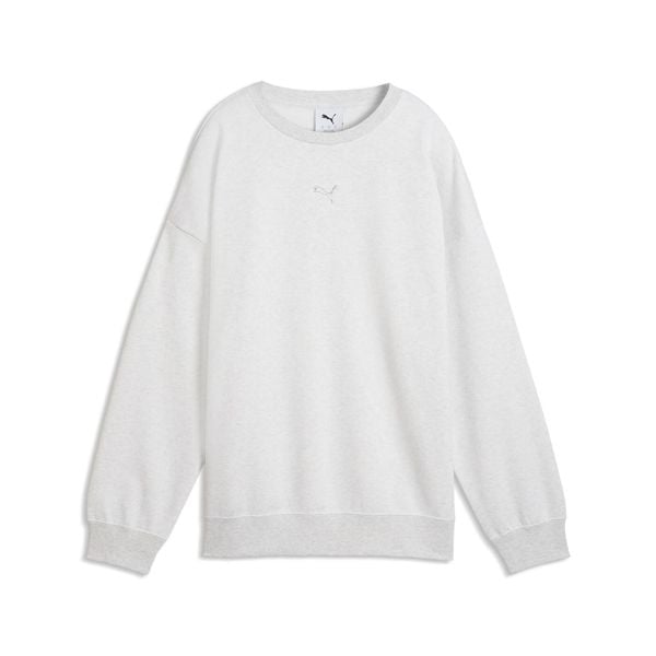 Damska bluza oversize z okrągłym dekoltem Essentials PUMA. Szare bluzy Puma, xl, bez wzorów, z bawełny, bez kaptura. Za 229.00 zł.