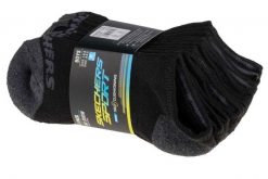 Skechers 3pk Womens Non Terry Low Cut, damskie skarpetki wielokolorowe. Czarne skarpety Skechers, bez wzorów, z materiału. Za 59.99 zł.