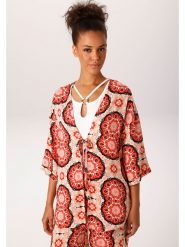 Aniston Kimono w kolorze jasnoróżowo-czarnym rozmiar: 46. Różowe swetry Aniston, bez wzorów, bez ramiączek. Za 73.95 zł.