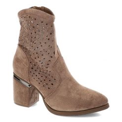 Brązowe Botki S.Barski Stylowe Kowbojki Damskie. Brązowe botki S.BARSKI, z aplikacjami, bez obcasa, na obcasie, bez zapięcia. Za 159.00 zł.