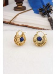 L'Atelier de Gaia Pozłacane kolczyki z lapis lazuli rozmiar: onesize. Niebieskie kolczyki L'Atelier de Gaia, z lazurytem, pozłacane. Za 100.52 zł.