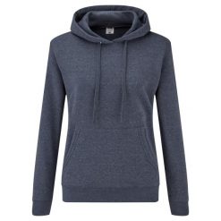 Dopasowana Bluza Damska Kaptur. Niebieskie bluzy FRUIT OF THE LOOM, s, bez wzorów, bez kaptura. Za 34.99 zł.