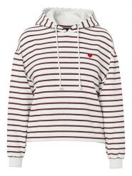 Pieces Bluza "Chilli" w kolorze brązowo-białym rozmiar: XS. Białe bluzy Pieces, xs, bez wzorów, z kapturem. Za 61.31 zł.