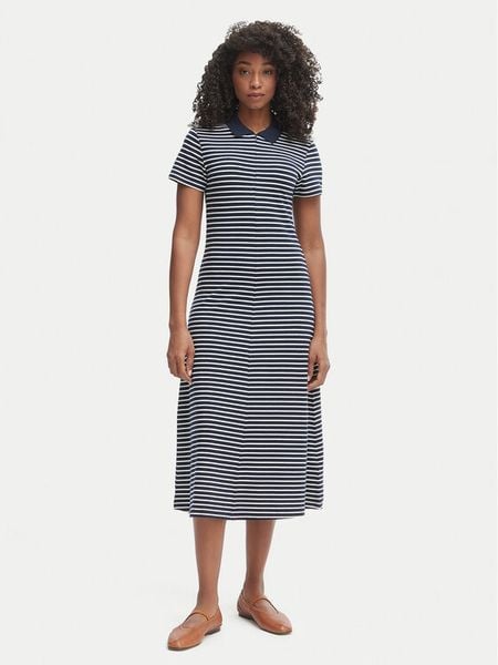 Tommy Hilfiger Sukienka codzienna WW0WW48745 Granatowy Regular Fit. Niebieskie sukienki TOMMY HILFIGER, na co dzień, s, bez wzorów, z bawełny, bez kołnierzyka, bez ramiączek, proste. Za 409.99 zł.