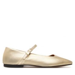 Baleriny Tommy Hilfiger. Żółte baleriny TOMMY HILFIGER, bez wzorów, bez obcasa. Za 569.99 zł.