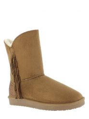 ISLAND BOOT Botki zimowe "Capri" w kolorze jasnobrązowym rozmiar: 38. Brązowe botki Island Boot, na zimę, bez wzorów, z materiału, bez obcasa, bez zapięcia. Za 132.05 zł.