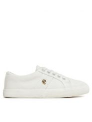 Lauren Ralph Lauren Tenisówki Janson II 802804598001 Biały. Białe trampki Lauren Ralph Lauren, bez wzorów, z materiału, bez zapięcia. Za 419.99 zł.