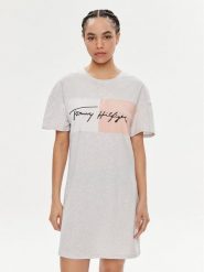 Tommy Hilfiger Sukienka codzienna UW0UW04969 Szary Relaxed Fit. Szare koszule nocne TOMMY HILFIGER, na co dzień, s, bez wzorów, z bawełny, bez kołnierzyka, bez ramiączek, proste. Za 229.99 zł.