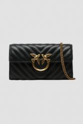 PINKO Czarna torebka Love One Wallet C. Czarne torebki klasyczne Pinko, bez wzorów, bez dodatków. W wyprzedaży za 1,149.99 zł.