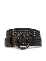 PINKO Pasek Damski Love Berry H3 Belt PE 25 PLT01 100125 A11W Czarny. Czarne paski Pinko, bez wzorów, ze skóry. Za 489.99 zł.