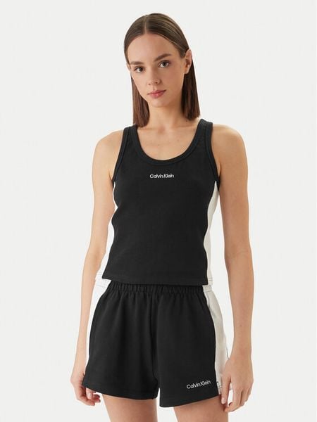 Calvin Klein Swimwear Top LV00Q61152 Czarny Slim Fit. Czarne topy Calvin Klein Swimwear, xl, bez wzorów, z bawełny, bez kołnierzyka, bez ramiączek. Za 113.99 zł.