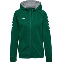 Bluza z kapturem do piłki ręcznej damska Hummel Go Cotton Zip Hoodie Woman. Zielone bluzy Hummel, s, bez wzorów, z bawełny, z kapturem. Za 98.00 zł.