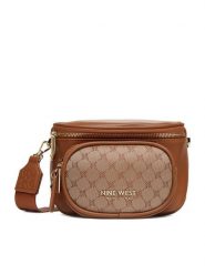 Nine West Torebka CEO-OLIVIA-O24294 Brązowy. Brązowe listonoszki Nine West, bez wzorów, z materiału, bez dodatków. Za 199.99 zł.