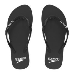 Klapki japonki antypoślizgowe damskie Speedo Flip Flop. Czarne klapki Speedo, bez wzorów, bez obcasa. Za 79.99 zł.