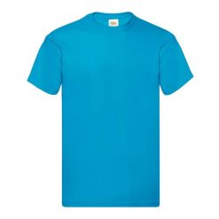 Oryginalna Bawełniana Koszulka Unisex Dla Dorosłych. Niebieskie bluzki FRUIT OF THE LOOM, xl, bez wzorów, z bawełny, sportowe, bez kołnierzyka, bez ramiączek. Za 33.99 zł.