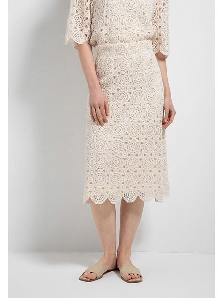 More & More Spódnica w kolorze kremowym rozmiar: 42. Brązowe spódnice More & More, na co dzień, bez wzorów, z bawełny, midi, proste. Za 135.49 zł.