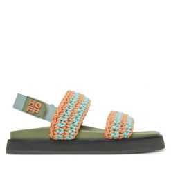 Sandały HOFF. Pomarańczowe sandały Hoff, bez wzorów, bez obcasa, na płaskiej podeszwie, bez zapięcia. Za 319.99 zł.