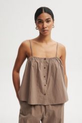 TOP PILAR TAUPE S - Flawless. Brązowe topy Flawless, s, bez wzorów, bez kołnierzyka, bez ramiączek. Za 297.00 zł.