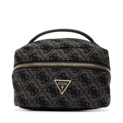 Kosmetyczka Guess. Czarne kufry i kosmetyczki Guess, z aplikacjami, z materiału, bez dodatków. Za 214.99 zł.