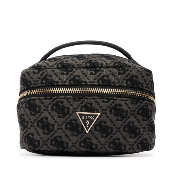 Kosmetyczka Guess. Czarne kufry i kosmetyczki Guess, z aplikacjami, z materiału, bez dodatków. Za 214.99 zł.