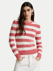 Polo Ralph Lauren Sweter 211965754001 Różowy Slim Fit. Czerwone swetry Polo Ralph Lauren, l, bez wzorów, z bawełny, bez ramiączek. Za 529.99 zł.