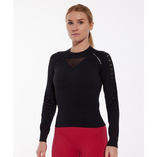 Bluza damska treningowa z długim rękawem Brubeck GYM. Czarne bluzy Brubeck, bez wzorów, bez kaptura. Za 201.99 zł.