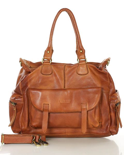 Shopperka camelowa MARCO MAZZINI vs113. Shopper bez wzorów, ze skóry, na ramię, bez dodatków. Za 469.00 zł.