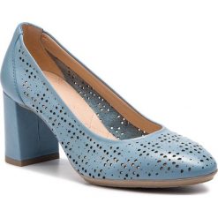Półbuty HISPANITAS - Rosa-7 HV98771 Sky. Niebieskie czółenka Hispanitas, bez wzorów, ze skóry, bez obcasa, na obcasie, bez zapięcia. W wyprzedaży za 289.00 zł.