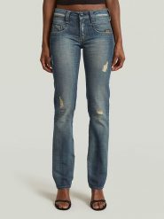 G-Star Dżinsy - Slim fit - w kolorze granatowym rozmiar: W28/L30. Niebieskie jeansy G-Star, l, z aplikacjami. Za 253.54 zł.