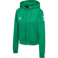 Damska bluza z kapturem zapinana na zamek Hummel Go 2.0 Chevron. Zielone bluzy Hummel, bez wzorów, z kapturem. Za 270.00 zł.