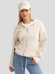 Bluza damska rozpinana z kapturem kremowa Grala 103. Białe bluzy Big Star, l, z aplikacjami, z bawełny, z kapturem. Za 249.99 zł.