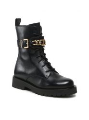 TWINSET Botki 232TCP060 Czarny. Czarne botki Twinset, bez wzorów, ze skóry, bez obcasa, na płaskiej podeszwie, bez zapięcia. Za 1,569.00 zł.