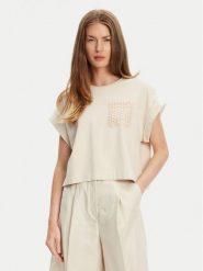 United Colors Of Benetton T-Shirt 3IFVD10AF Beżowy Boxy Fit. Brązowe t-shirty United Colors of Benetton, xs, bez wzorów, z bawełny, bez kołnierzyka, bez ramiączek. Za 109.99 zł.