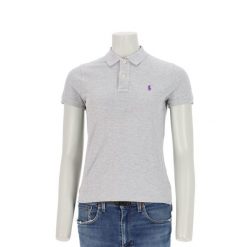 Second life - Polo Ralph Lauren damskie z krótkim rękawem - Stan bardzo dobry. Szare koszulki polo RALPH LAUREN, l, bez wzorów, z materiału, bez kołnierzyka, bez ramiączek. Za 127.76 zł.