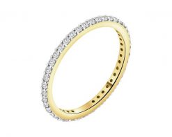 Pierścionek z żółtego złota z brylantami laboratoryjnymi - Eternity - 0,42 ct - próba 585. Żółte pierścionki Apart, z brylantem, złote. Za 2,990.00 zł.
