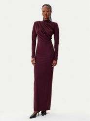 ARTIGLI Sukienka wieczorowa ACAB003154 Bordowy Regular Fit. Czerwone sukienki Artigli, bez wzorów, z syntetyku, wizytowe, bez kołnierzyka, bez ramiączek. Za 349.99 zł.
