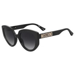 Okulary przeciwsłoneczne MOSCHINO MOS173/S 807 dla kobiet, rozmiar 53 mm. Czarne okulary przeciwsłoneczne MOSCHINO, bez wzorów, sportowe. Za 792.45 zł.