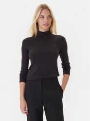 Tommy Hilfiger Sweter WW0WW47462 Czarny Regular Fit. Czarne swetry TOMMY HILFIGER, m, bez wzorów, z syntetyku, bez ramiączek. Za 429.99 zł.