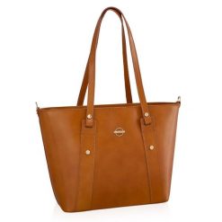 Shopperka skórzana VICTORIA Camelowa BVP-127. Brązowe shopper Betlewski, bez wzorów, ze skóry, bez dodatków. Za 429.99 zł.
