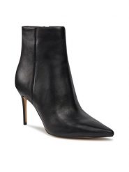 Guess Botki FL8CHE LEA10 Czarny. Czarne botki Guess, z aplikacjami, ze skóry, bez obcasa, na szpilce, bez zapięcia. Za 1,469.00 zł.