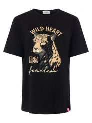 Zwillingsherz Koszulka "Wild Heart" w kolorze czarnym rozmiar: XL. Czarne bluzki Zwillingsherz, xl, bez wzorów, bez kołnierzyka, bez ramiączek. Za 82.99 zł.