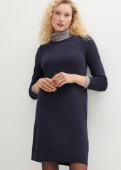 Sukienka z dżerseju (2 szt.), z bawełny ze stretchem. Niebieskie sukienki bonprix, bez wzorów, z bawełny, bez kołnierzyka, bez ramiączek. Za 79.98 zł.