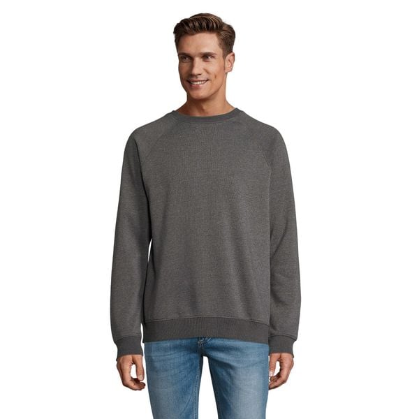 Bluza Unisex Space Melange Dla Dorosłych. Szare bluzy SOL'S, l, bez wzorów, z bawełny, z kapturem. Za 119.99 zł.
