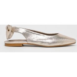 Badura - Baleriny. Żółte baleriny Badura, bez wzorów, z materiału, bez obcasa. W wyprzedaży za 259.90 zł.