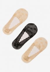 Czarno-Beżowe Koronkowe Skarpety o Kroju Baletek 3-Pack Liliona. Czarne skarpety Born2be, bez wzorów, z koronki. W wyprzedaży za 12.74 zł.
