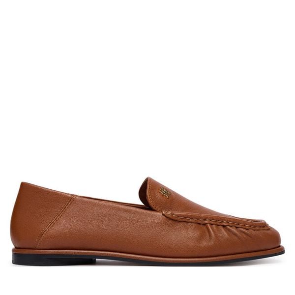Lordsy Tommy Hilfiger. Brązowe lordsy TOMMY HILFIGER, bez wzorów, bez obcasa, bez zapięcia. Za 380.99 zł.
