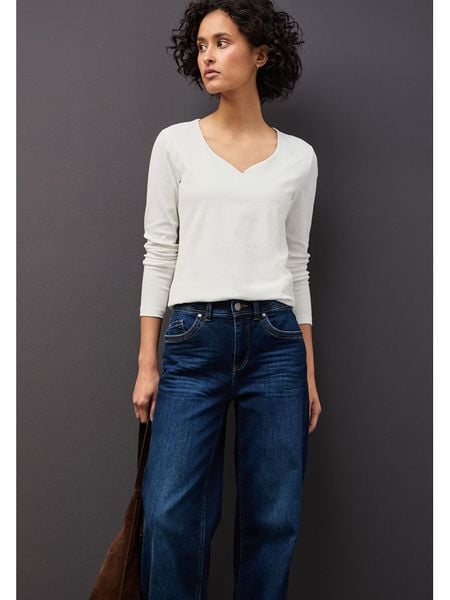 Street One Koszulka w kolorze białym rozmiar: 44. Białe bluzki Street One, bez wzorów, street, bez kołnierzyka, bez ramiączek. Za 78.47 zł.