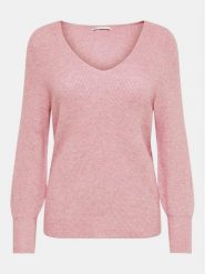 ONLY Sweter Atia 15230147 Czerwony Regular Fit. Czerwone swetry Only, s, bez wzorów, z wiskozy, bez ramiączek. Za 109.99 zł.