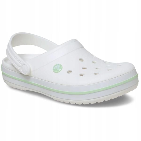 Chodaki Klapki Unisex Crocband 11016 Clog 46-47. Białe klapki Crocs, bez wzorów, z materiału, bez obcasa. Za 229.99 zł.