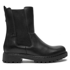 Botki Josef Seibel. Czarne botki Josef Seibel, bez wzorów, bez obcasa, na płaskiej podeszwie, bez zapięcia. Za 499.99 zł.